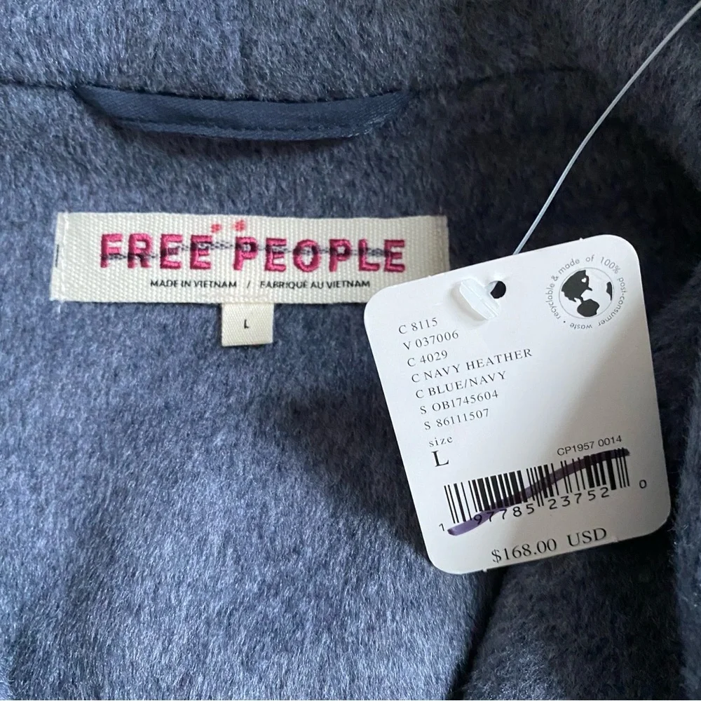 Free People Mina Cropped Wrap Coat Jacket | Size Large - Picture 10 of 11